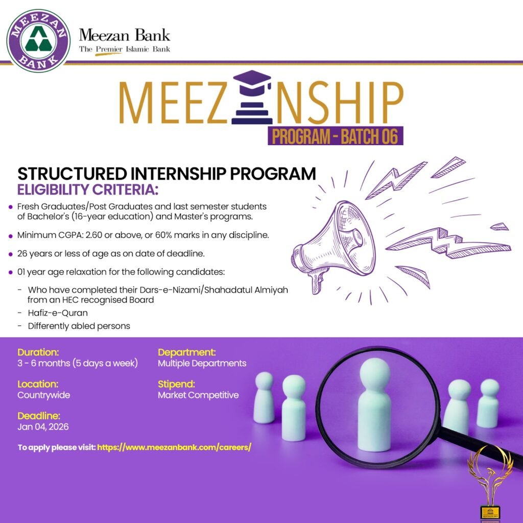 Meezan Bank Meezanship Program 2026 – Batch 06 Apply Online