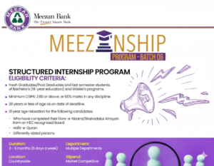 Meezan Bank Meezanship Program 2026 – Batch 06 Apply Online
