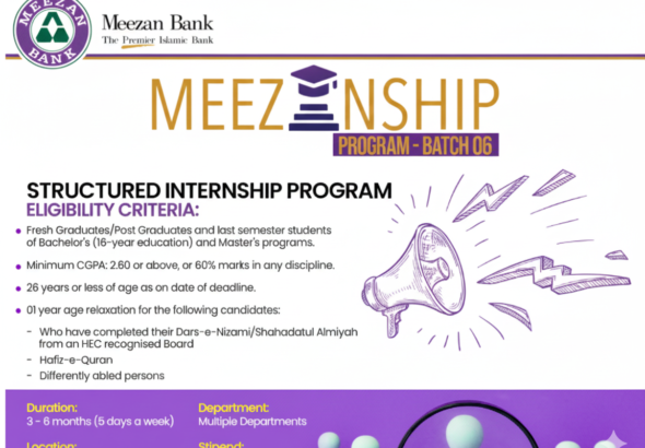 Meezan Bank Meezanship Program 2026 – Batch 06 Apply Online
